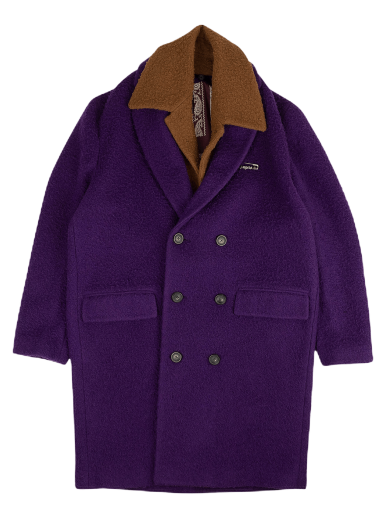 Rockar Palm Angels Double Breasted Fuzzy Brown Coat Purpur | PMEA078E196200063800