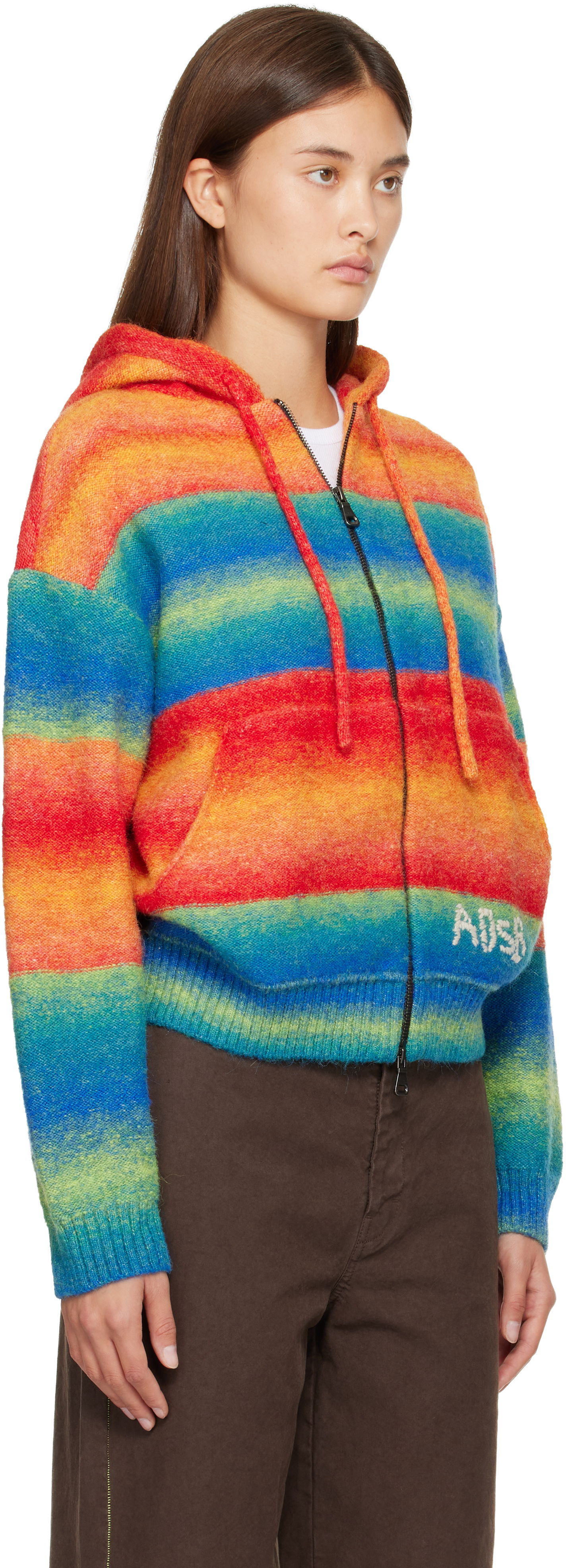 Sweatshirt Andersson Bell Full-Zip Striped Knit Hoodie with ADSB Embroidery Flerfärgad | atb1390u, 1