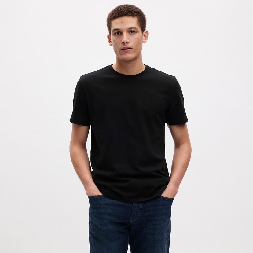T-shirt GAP Basic Tee True Black V2 2 Svart | 440775-02