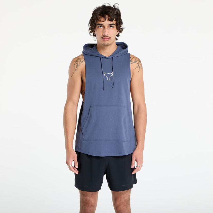 Sweatshirt Under Armour Project Rock Sleeveless Hoodie Blå | 6005048-044