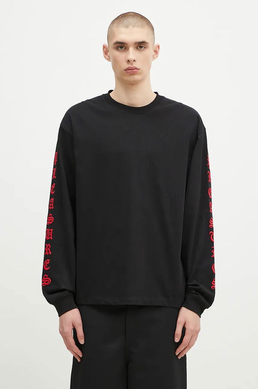 T-shirt Pleasures T-Shirt Heavyweight Long Sleeve Svart | P24F045