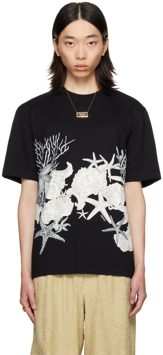 T-shirt Versace Black Barocco Sea T-Shirt Svart | 1013302_1A11409