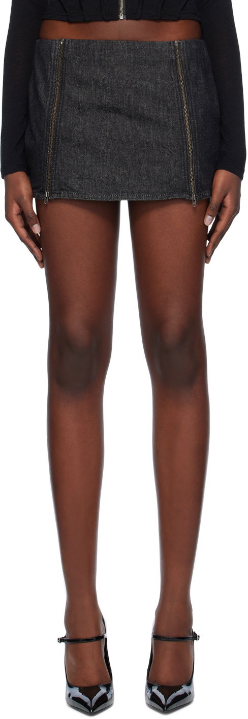 Kjol Miaou Miaou Ezra Denim Miniskirt Svart | 4044RWDBLK
