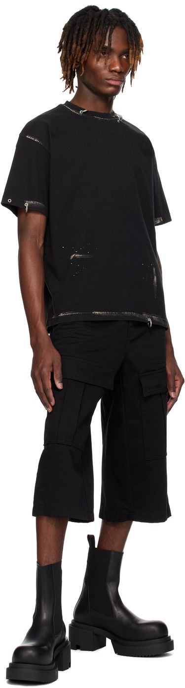 T-shirt We11done We11done Pierced Distressed T-Shirt Svart | WD-TT0-25-770-U-BK, 3