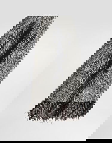 Kjol Dolce & Gabbana Calf-length Pencil Skirt With Fur Print And Feathered Detailing Grey Grå | F4C1ITFSA71HI3VQ, 0