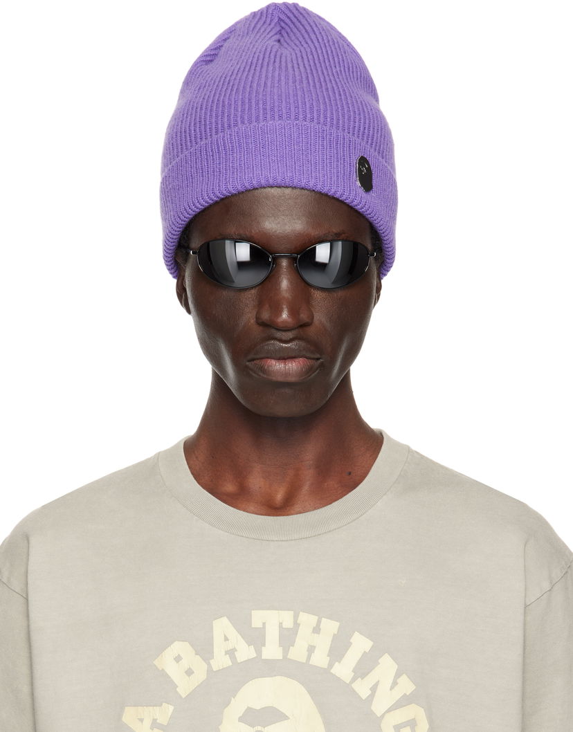 Mössa BAPE BAPE One Point Knit Beanie Purpur | 001HTK801304M