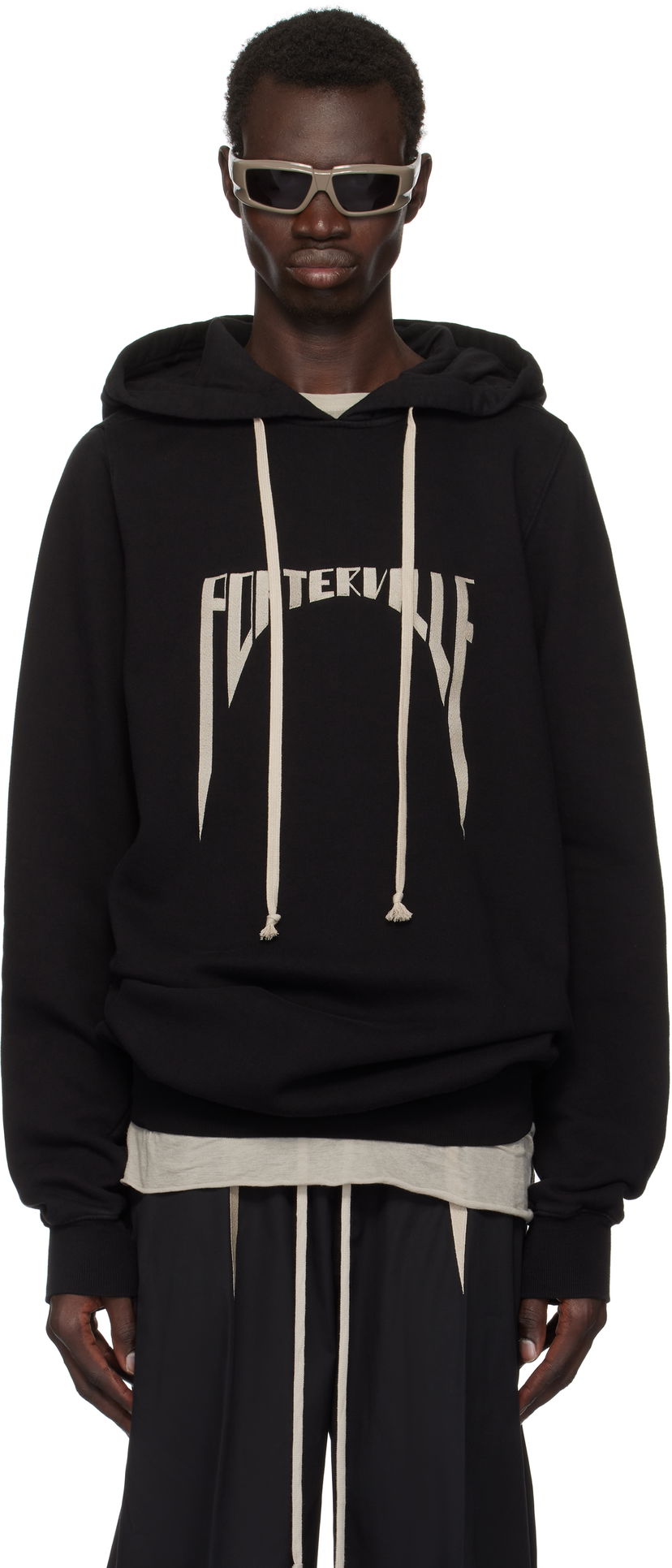 Sweatshirt Rick Owens Organic Cotton Hoodie Svart | RR02D6282 FEM7