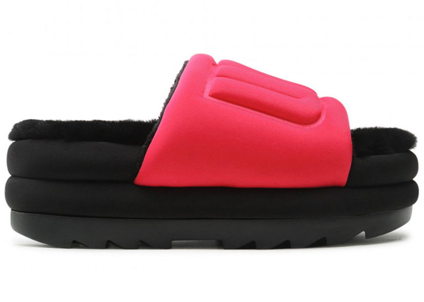 Kläder UGG Maxi Graphic Slide Radish Svart | 1131992-RHBL