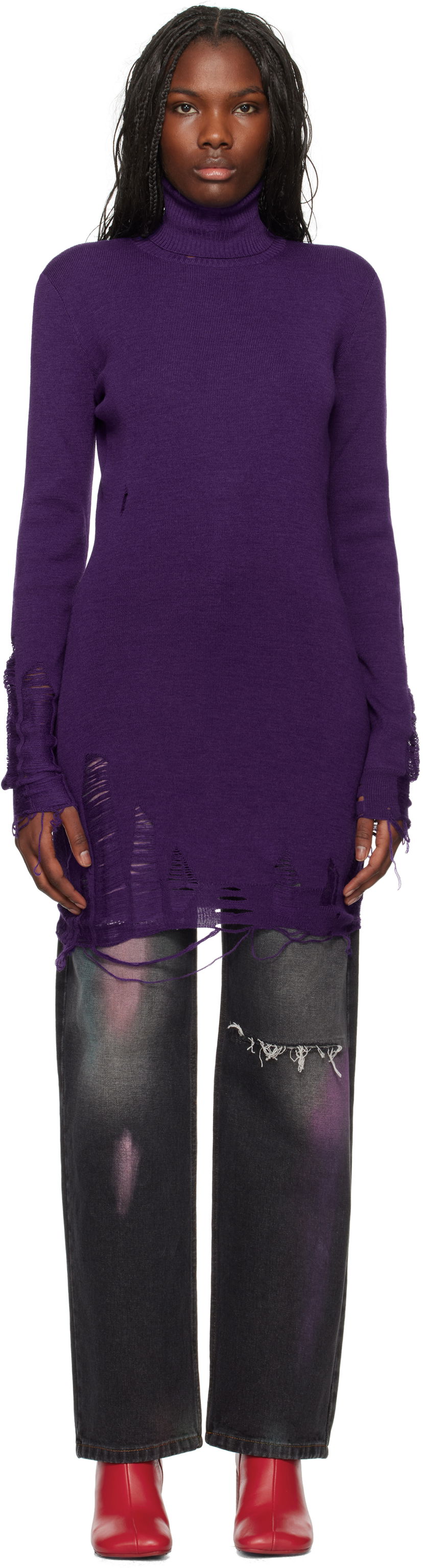 Klä Maison Margiela Distressed Minidress Purpur | S62DA0030 M13070