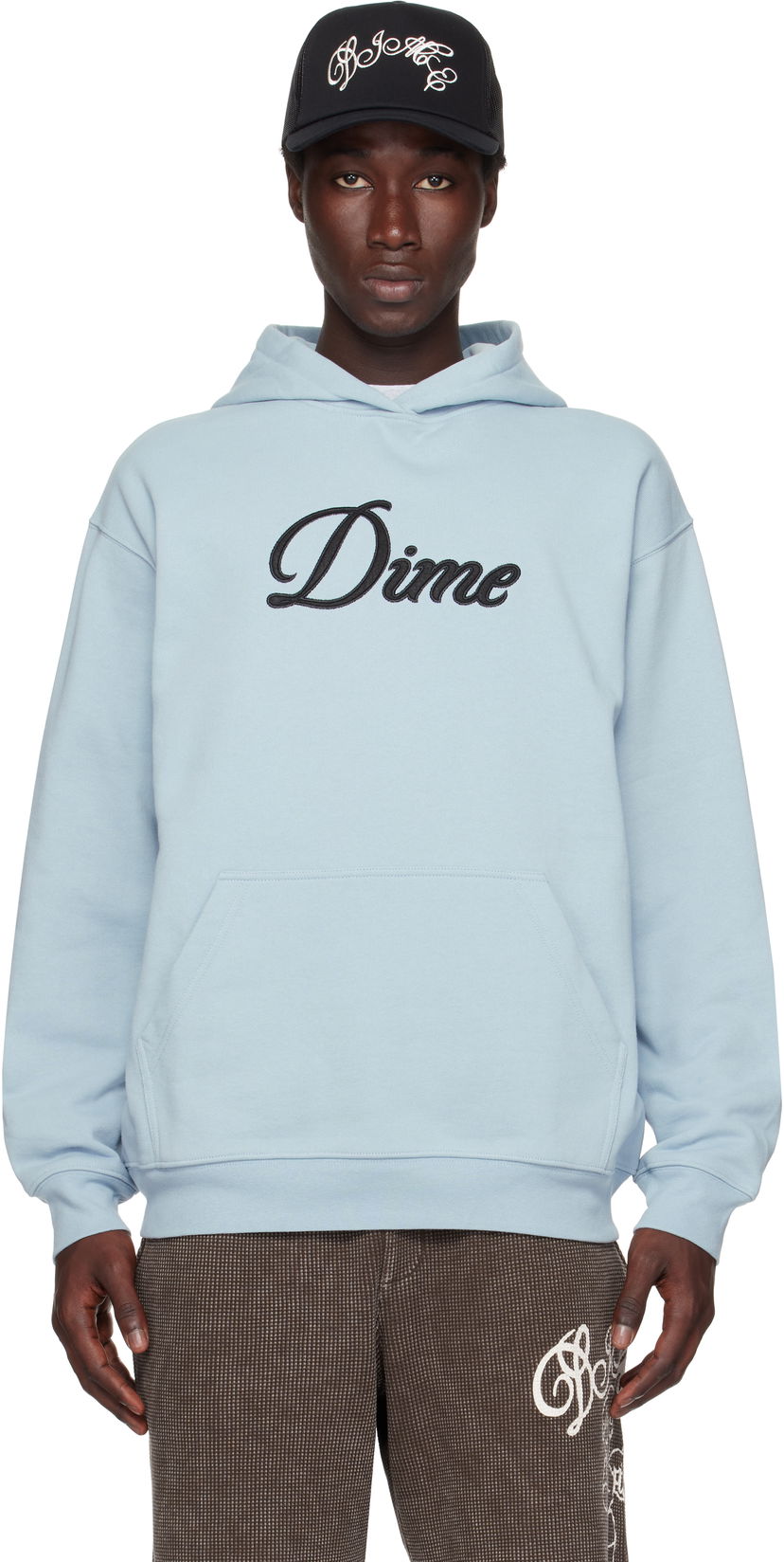 Sweatshirt Dime Dime Cursive Fleece Hoodie Blå | DIMESU2543BLU