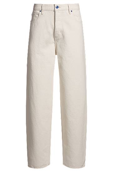 Jeans BOSS Straight-Fit Carpenter Pocket Jeans Vit | 50541154