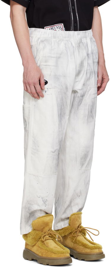 Cargo byxor AAPE by A Bathing Ape AAPE by A Bathing Ape Embroidered-Logo Painter Pants Vit | AAPPTMA682XAMWHB, 1