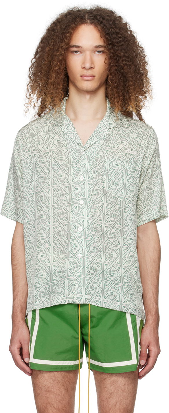 Skjorta Rhude Cravat Shirt "Off-White & Green" Grön | RHPS24SR06174325