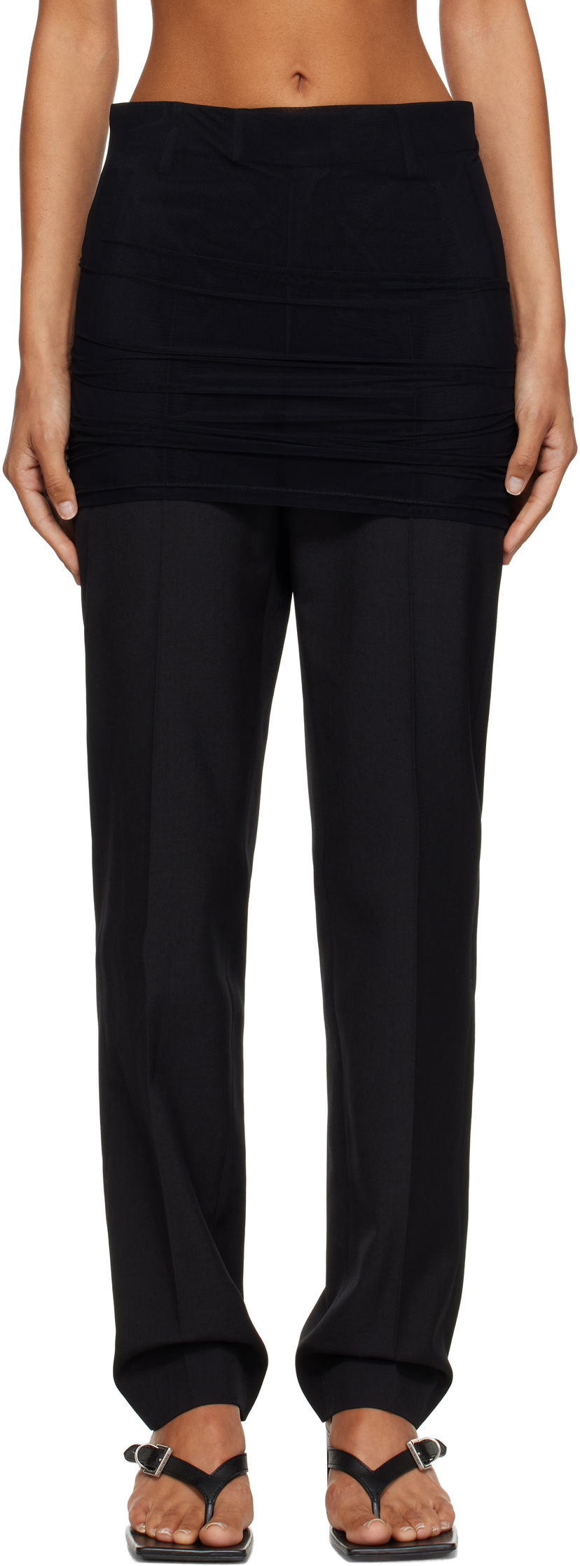 Byxor Maison Margiela MM6 Maison Margiela Light Wool Blend Trousers Svart | S62KB0248 M35436