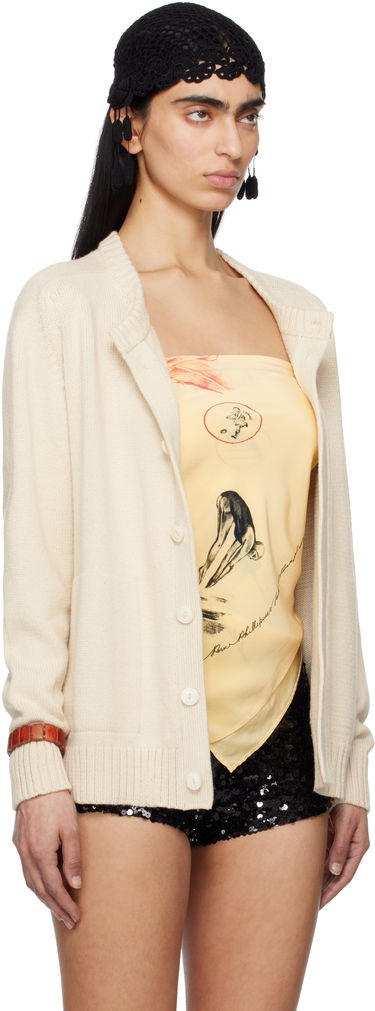 Sweater Bode Bode Meringue Knit Cardigan Beige | MRS25KT006, 1