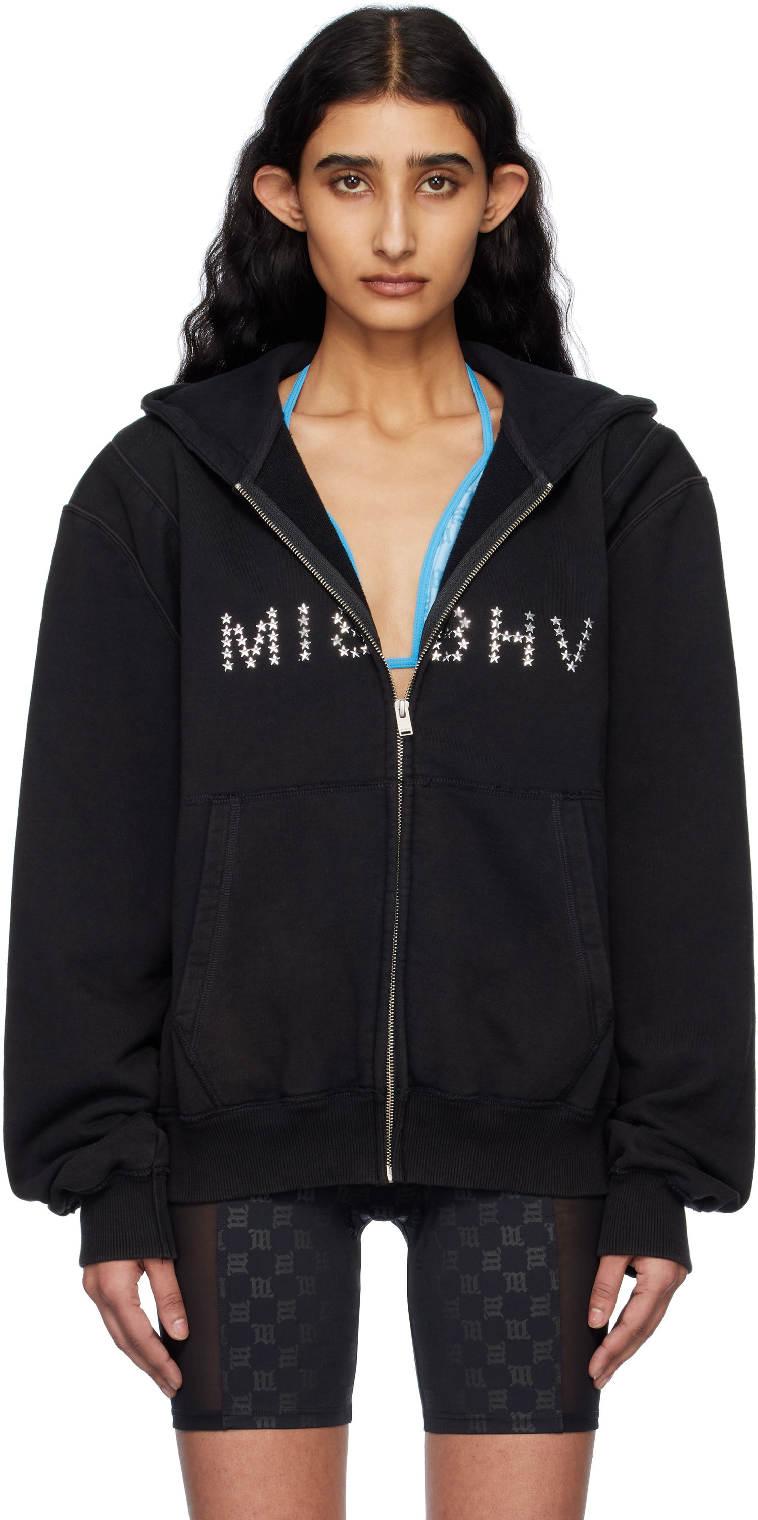 Sweatshirt MISBHV MISBHV Star Teddy Zip Hoodie Svart | 250W202, 0
