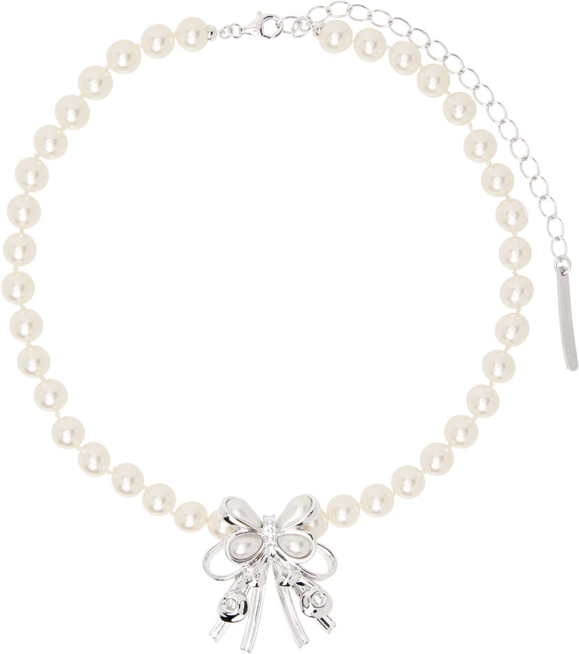 Halsband SHUSHU/TONG YVMIN Edition Pearl Butterfly Flower Curly Hair Choker Vit | 24715SLV00NN