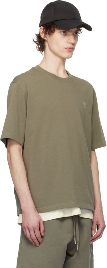 T-shirt AMI AMI Paris Cotton Tonal Ami de Coeur T-Shirt Brun | UTS074.726, 4