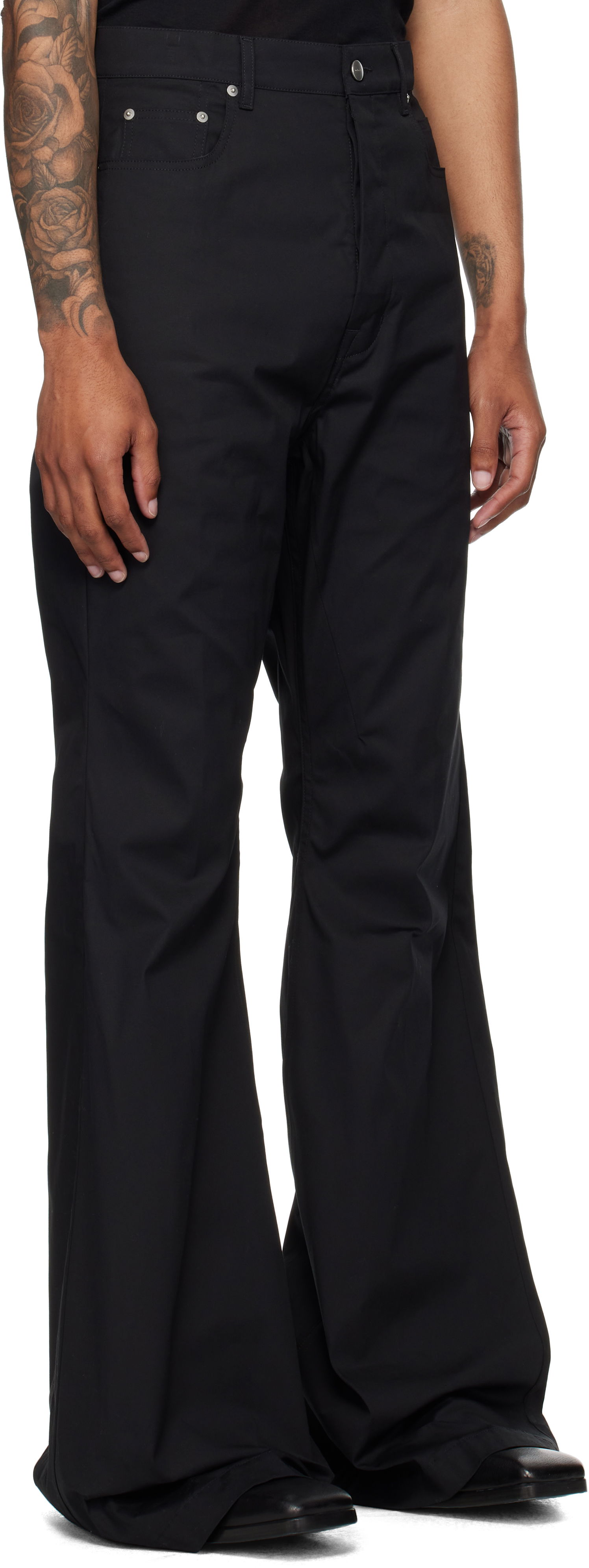 Byxor Rick Owens Rick Owens Concordians Bolan Bootcut Trousers Svart | RU02E1335 TE, 1