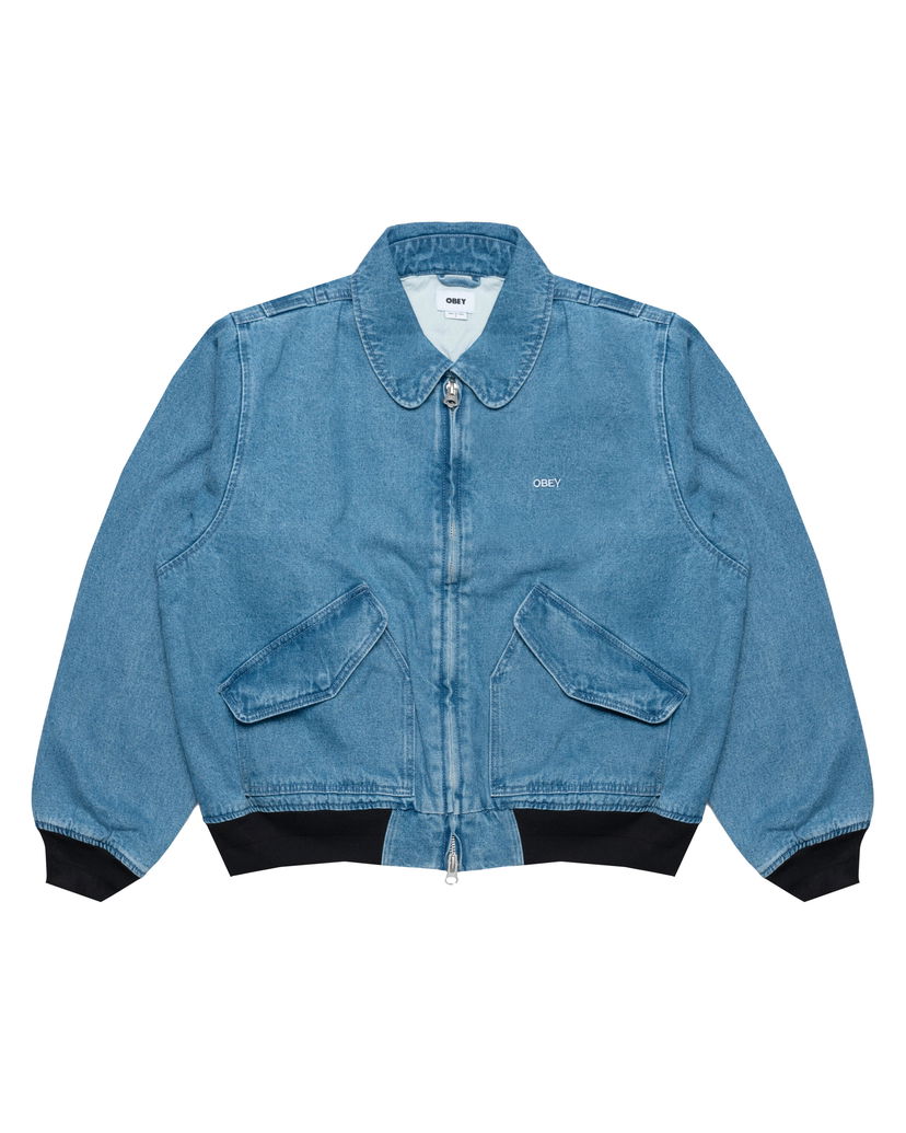 Bomberjacka OBEY Obey CWU Denim Jacket Blå | 121800587-LIN