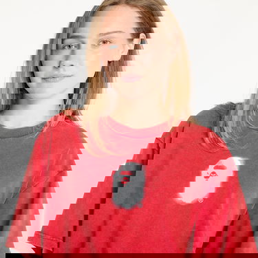 T-shirt BAPE A BATHING APE Pigment Print Ape Head Relaxed Fit T-Shirt Röd | 001CSL301307MRED, 2