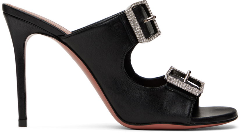 Tillbehör Amina Muaddi Amina Muaddi Millie Heeled Sandals Svart | MILLIE SLIPPER ST NAPPA