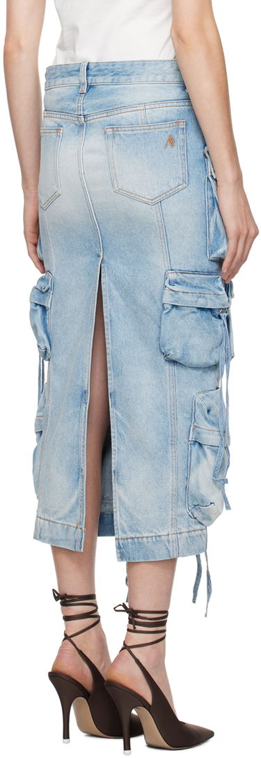 Kjol The Attico Attico Pocket Denim Midi Skirt Blå | 241WCS189 D073, 2