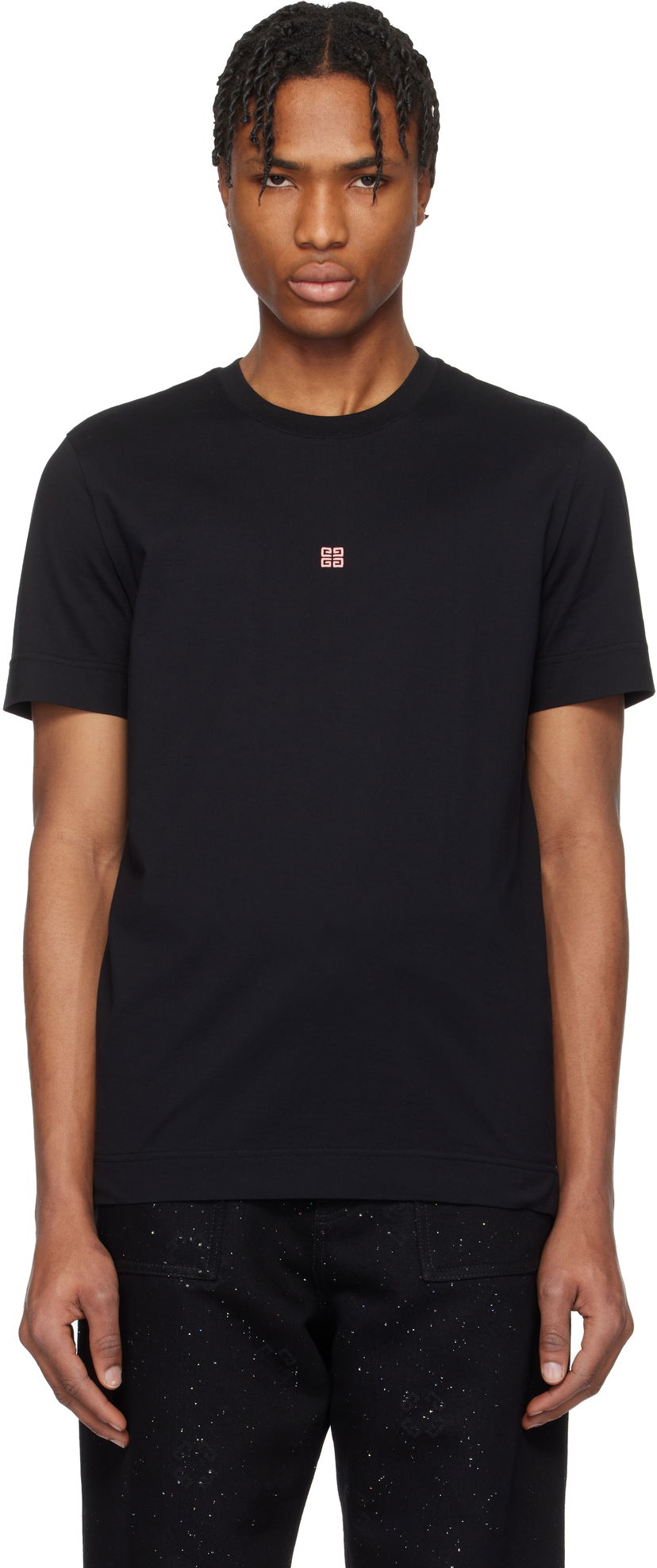 T-shirt Givenchy Givenchy Slim-Fit 4G Embroidered T-Shirt Svart | BM716G3YCD024