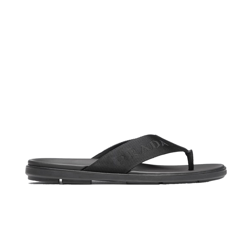 Sneakers och skor Prada Nylon Tape Thong Sandals Black Leather (Men's) Svart | 2Y3028_3L74_F0002