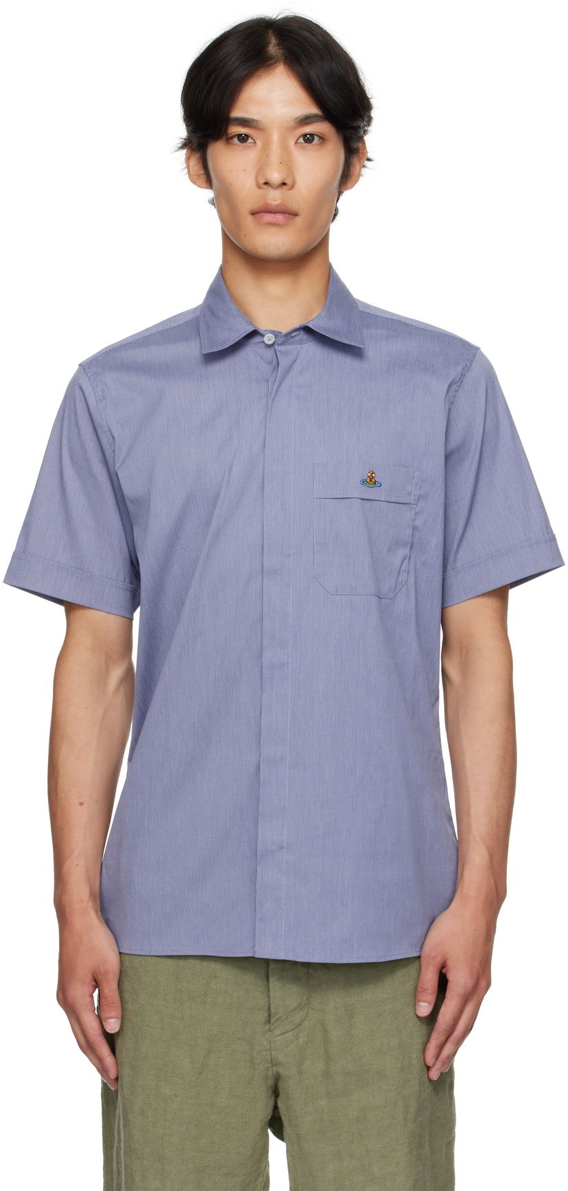 Skjorta Vivienne Westwood Vivienne Westwood Classic Short Sleeve Shirt Blå | 24010004-W012Z-