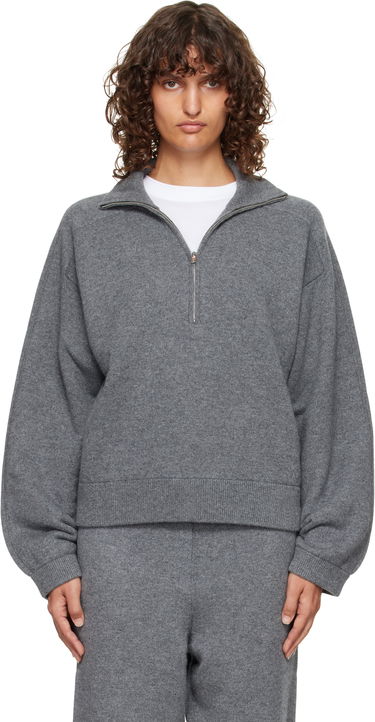 Sweater Loulou de Saison Loulou de Saison Cashmere Quarter-Zip Sweater Grå | DRIES, 0