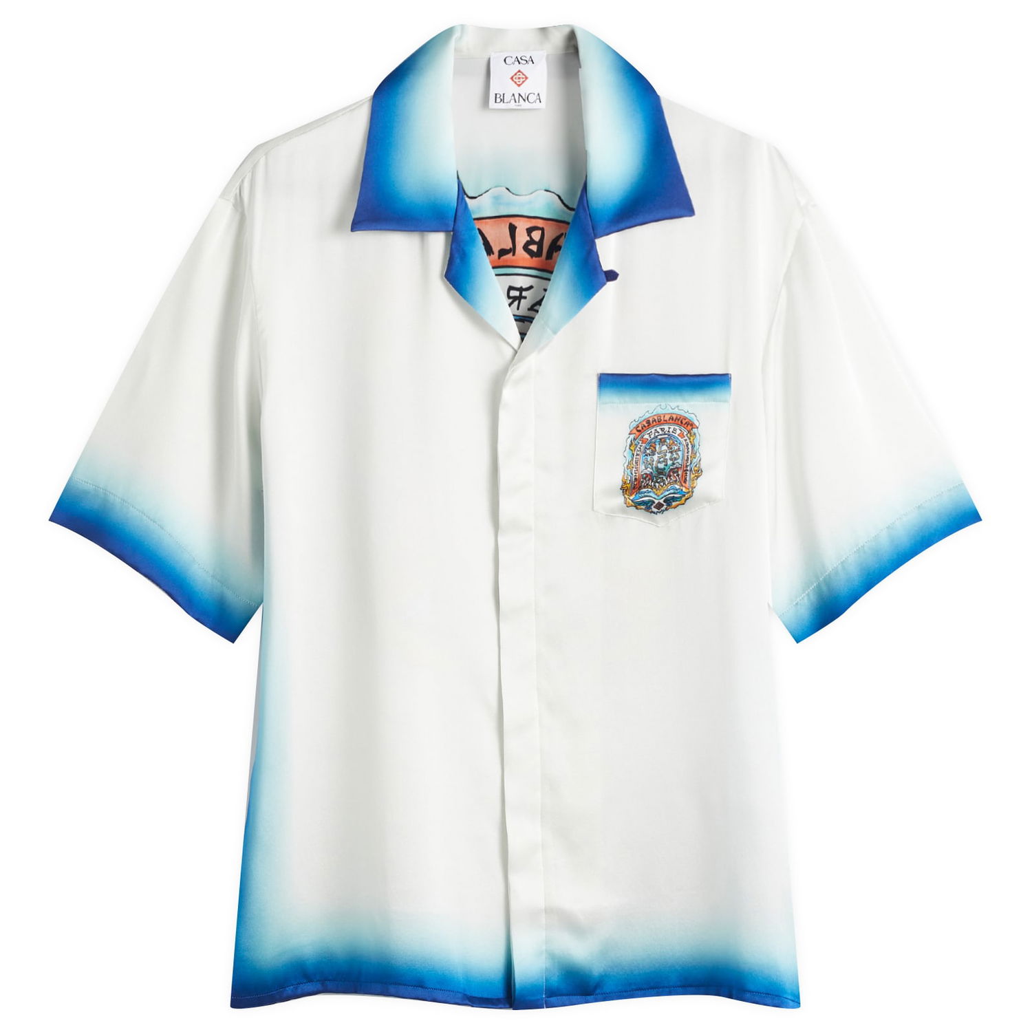 Skjorta Casablanca Casablanca Casa Way Skate Vacation Shirt, Size Large Vit | U-MS25-SH-003-03, 0