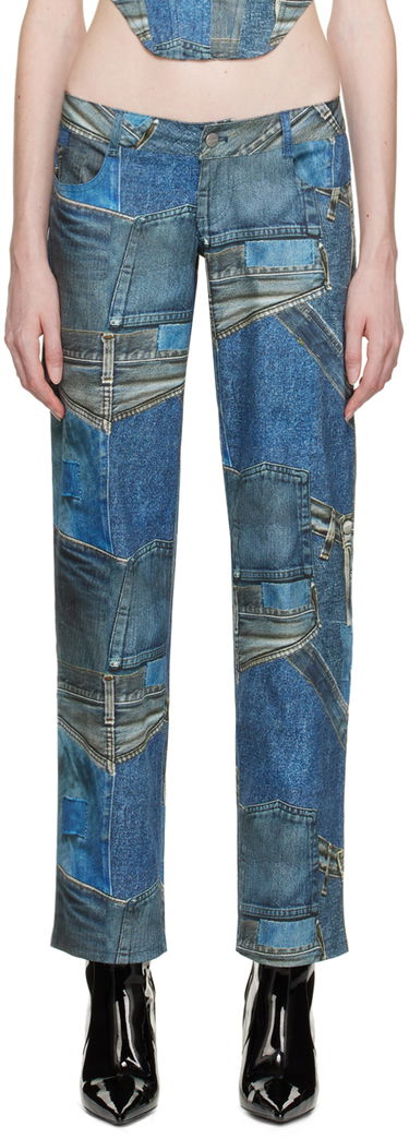 Jeans Miaou Miaou Atlas Patchwork Printed Trousers Blå | 1023SCDEN, 0