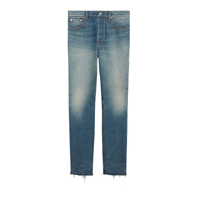 Byxor Gucci Denim Pant with Label Blue Blå | 760651 XDCO1 4011