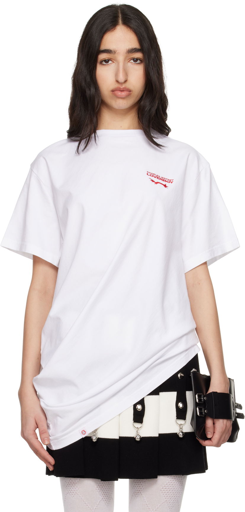 T-shirt Charles Jeffrey Loverboy Charles Jeffrey Loverboy Topsy Turvy T-Shirt Vit | 54101302