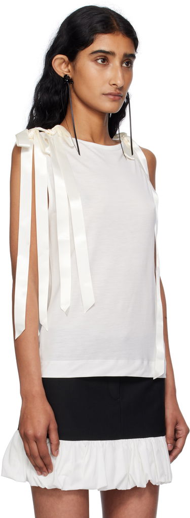 Linne Simone Rocha Simone Rocha Bow Ribbon Tail Tank Top Svart | 5366 0571, 4