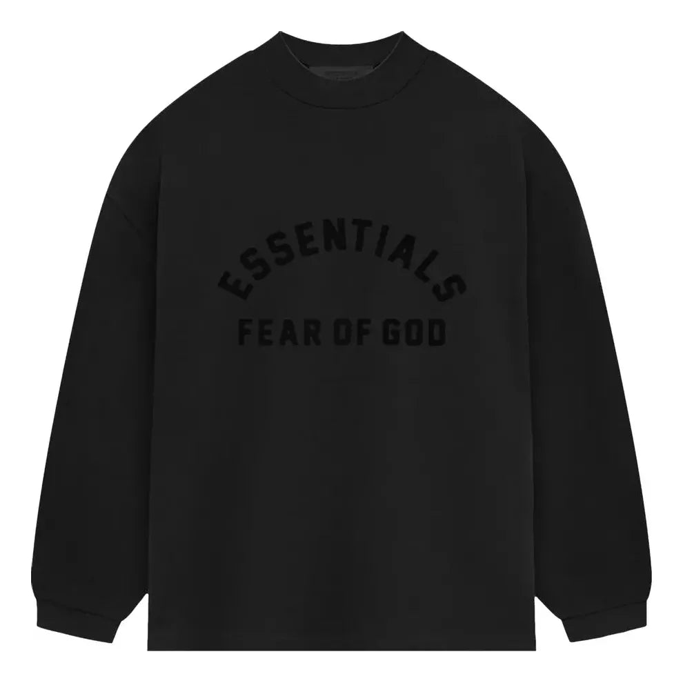 Sweatshirt Fear of God Essentials Heavy Jersey Long-Sleeve T-Shirt Svart | 125SP242014F, 0
