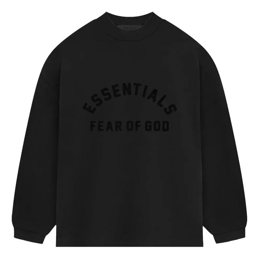 Sweatshirt Fear of God Essentials Heavy Jersey Long-Sleeve T-Shirt Svart | 125SP242014F
