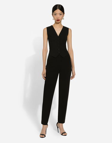 Väst Dolce & Gabbana Dolce & Gabbana Wool Twill Vest Svart | F79H5TFUBGCN0000, 1