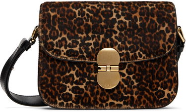 Axelväska A.P.C. Small Grace Leopard Print Crossbody Bag Brun | PXCAU-F61413, 0