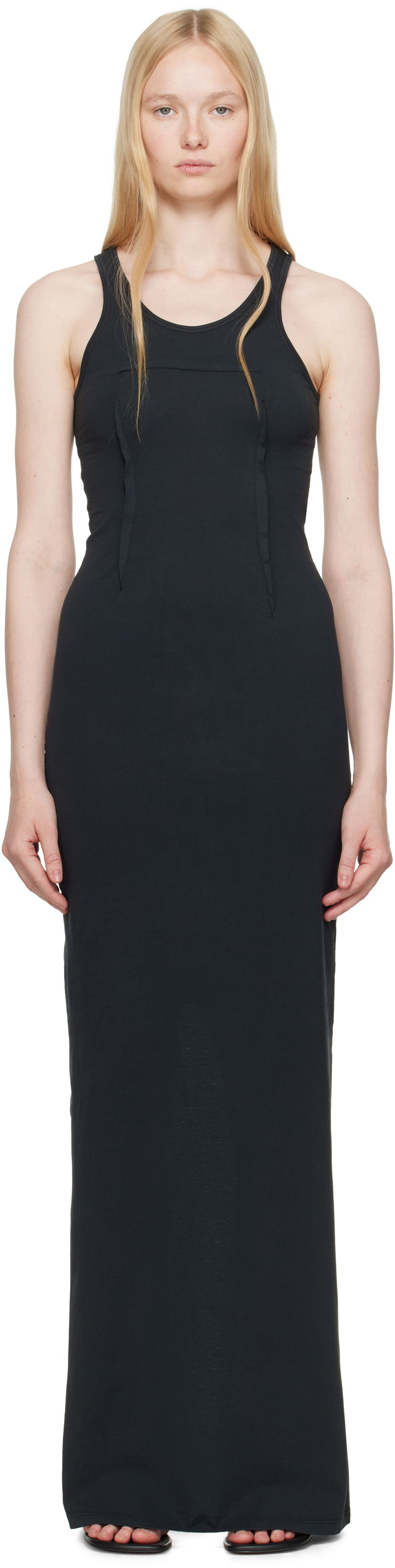 Klä Maison Margiela MM6 Maison Margiela Heavy Cotton Jersey Maxi Dress Svart | S62DG0048 M20108