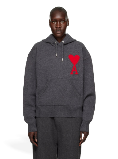 Sweatshirt AMI Hoodie Grå | UKS802.018