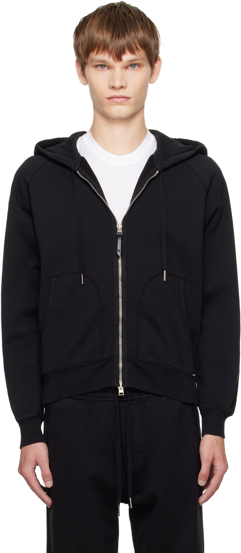 Sweatshirt Tom Ford TOM FORD Cotton Zip Hoodie Svart | JDL010-JMC072