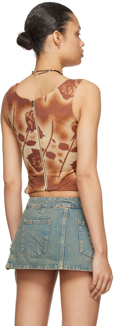 Linne Miaou Miaou Imogene Rose Print Tank Top Brun | 7023WOSSRO, 2