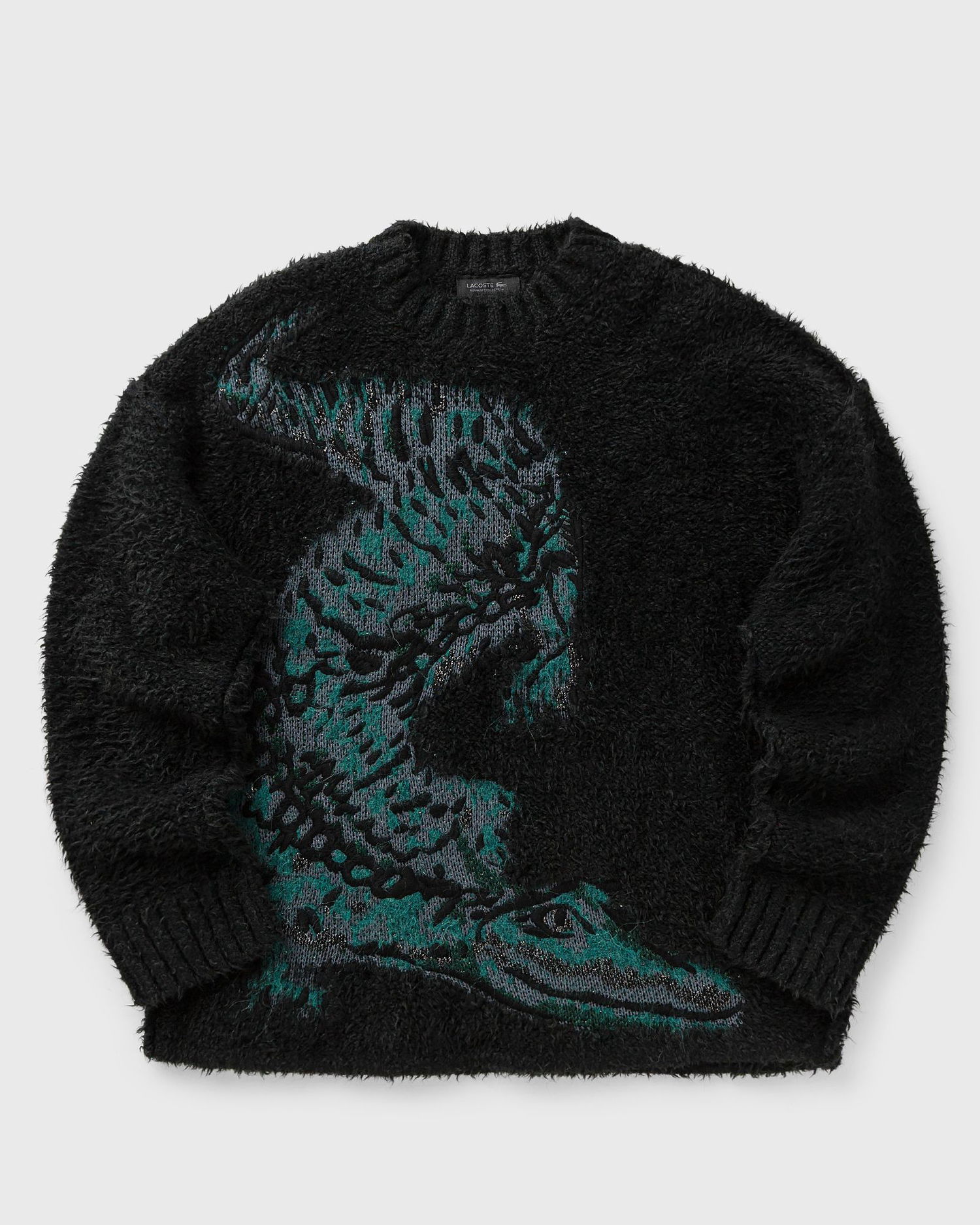 Sweater Lacoste Crocodile Intarsia Knit Sweater Svart | AH3746-1LI, 0