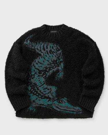 Sweater Lacoste Crocodile Intarsia Knit Sweater Svart | AH3746-1LI, 0