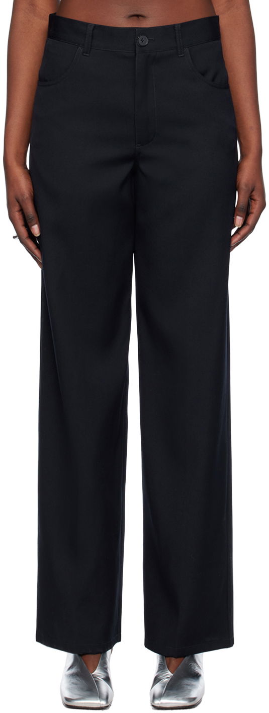 Byxor Jil Sander Wide-Leg Trousers Mörkblå | J04KA0004_J40003