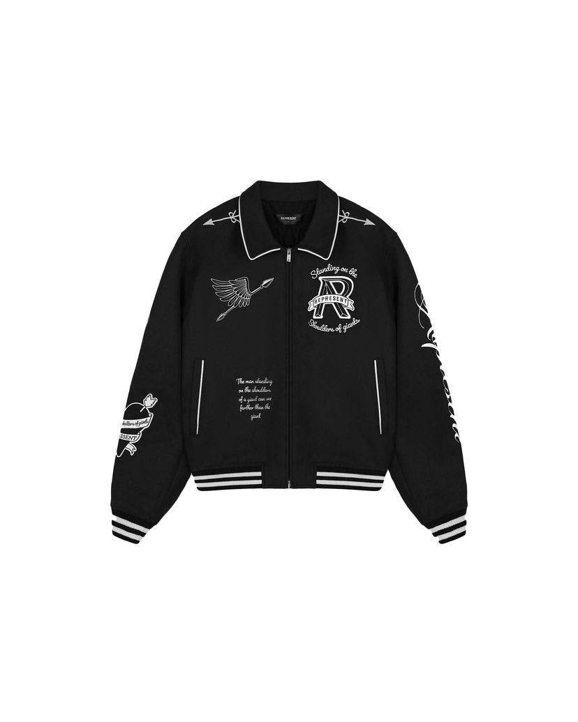 Jacka Represent Clo Represent Cherub Wool Varsity Jacket Jet Black Svart | MJ1008-01