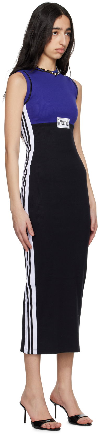 Klä Jean Paul Gaultier Jean Paul Gaultier Cotton Ribbed Midi Dress Purpur | 25/34-F-RO408P-J088-5900, 1