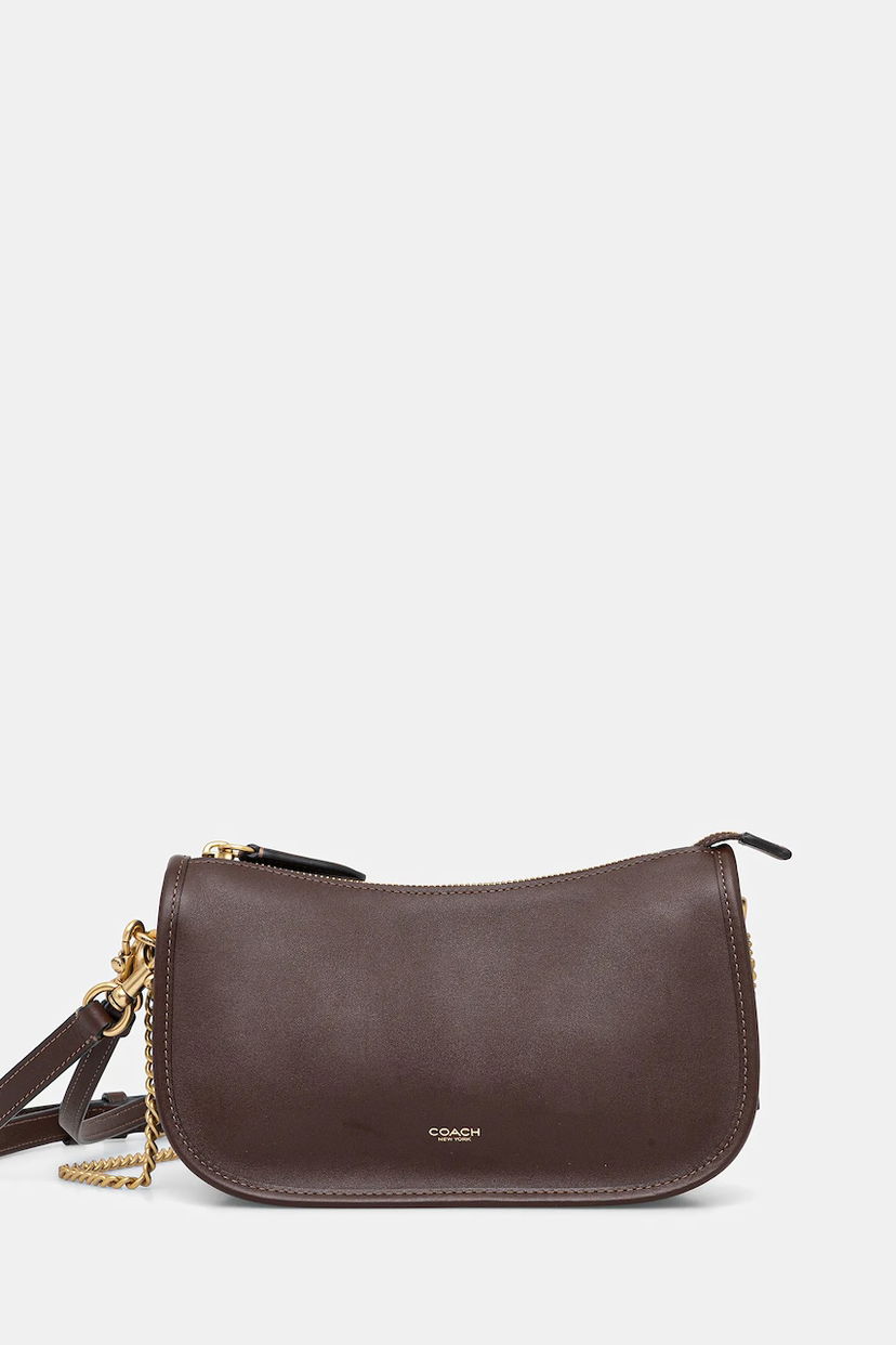 Axelväska Coach Waverly Crescent Chain Shoulder Bag Brun | CCC36